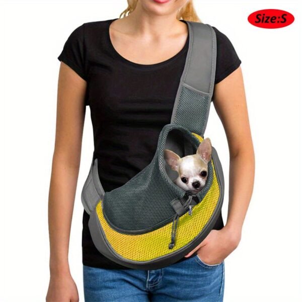 High-Visibility Reflective Pet Sling Carrier - Soft-Breathable Mesh, Secure Travel Companion for Puppies, Kittens & Small Animals - Perfect for Outdoor Adventures - Image 15