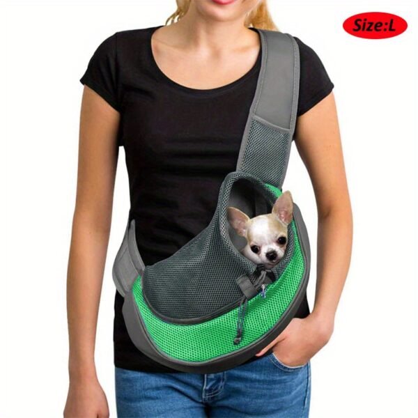 High-Visibility Reflective Pet Sling Carrier - Soft-Breathable Mesh, Secure Travel Companion for Puppies, Kittens & Small Animals - Perfect for Outdoor Adventures - Image 11