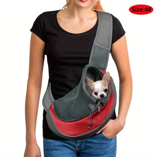 High-Visibility Reflective Pet Sling Carrier - Soft-Breathable Mesh, Secure Travel Companion for Puppies, Kittens & Small Animals - Perfect for Outdoor Adventures - Image 5