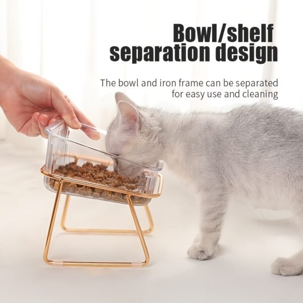 Transparent Double Cat Bowl With Vertical Design For Easy Feeding And Hydration - Ideal Pet Supplies For Cats - Image 7