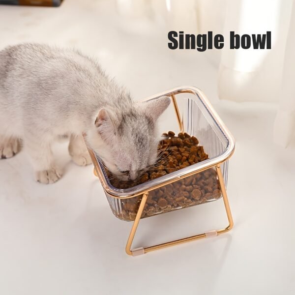 Transparent Double Cat Bowl With Vertical Design For Easy Feeding And Hydration - Ideal Pet Supplies For Cats - Image 11