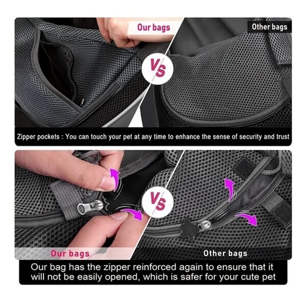 High-Visibility Reflective Pet Sling Carrier - Soft-Breathable Mesh, Secure Travel Companion for Puppies, Kittens & Small Animals - Perfect for Outdoor Adventures - Image 6