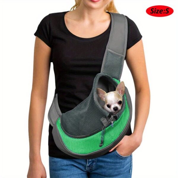 High-Visibility Reflective Pet Sling Carrier - Soft-Breathable Mesh, Secure Travel Companion for Puppies, Kittens & Small Animals - Perfect for Outdoor Adventures - Image 9