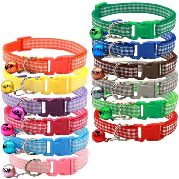 10pcs Adjustable Pet Collars With Bell & Safety Buckle - Perfect For Dogs & Cats! - Image 4