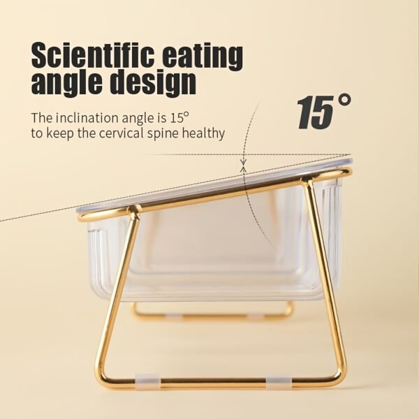 Transparent Double Cat Bowl With Vertical Design For Easy Feeding And Hydration - Ideal Pet Supplies For Cats - Image 6