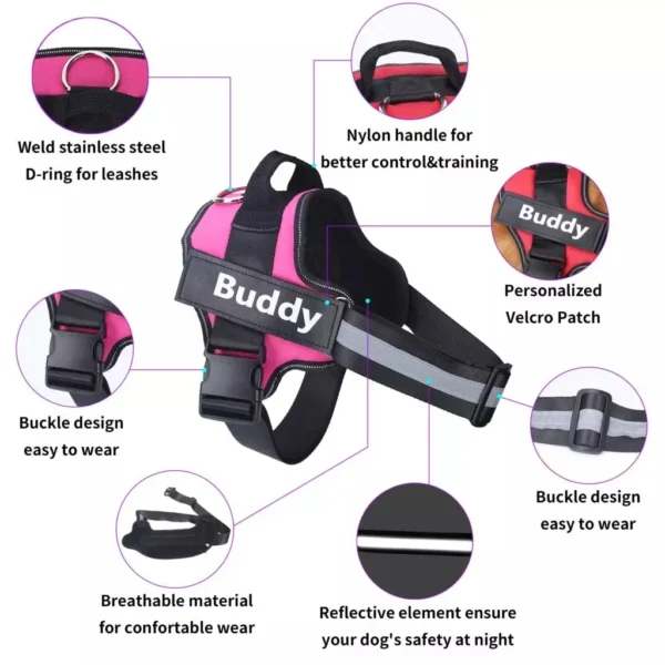 Personalized Dog Harness NO PULL Reflective Breathable Pet Harness Vest For Small Large Dog outdoor Walk Training Accessories - Image 2