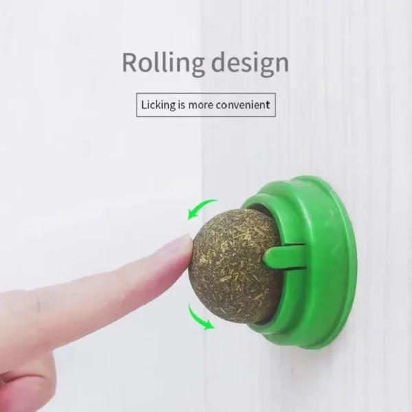 Natural Catnip Cat Wall Stick-on Ball Toy Scratchers Treats Healthy Natural Removes Balls to Promote Digestion Cat Grass Snack - Image 5