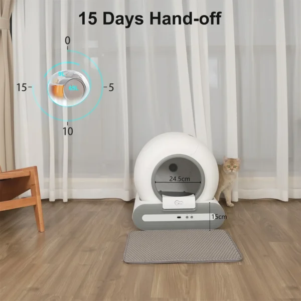 DOEL  Automatic Cat Litter Box Self Cleaning with App Control & Cat Litter Mat Smart Cat Toilet for Multiple Large Cats - Image 6