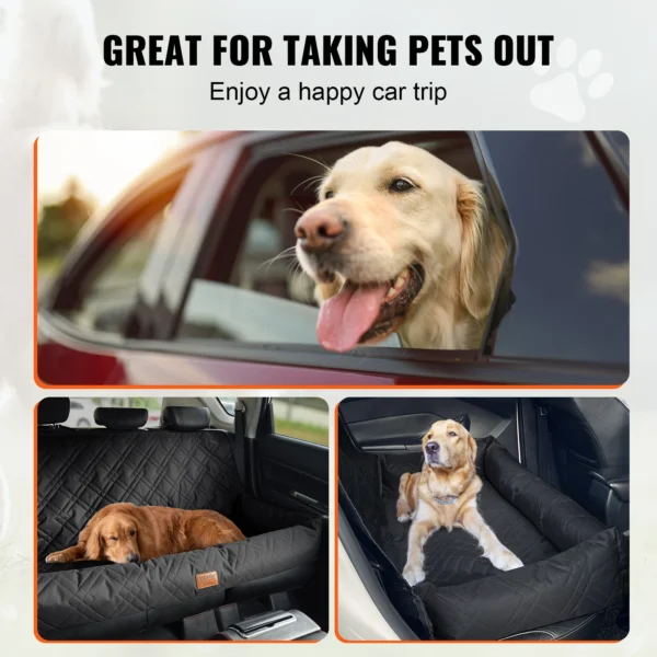 VEVOR Dog Car Seat Waterproof Dog Booster Seat Pet Car Seat with Clip-On Safety Leash PP Cotton Car Bed for Medium & Large Dog - Image 6