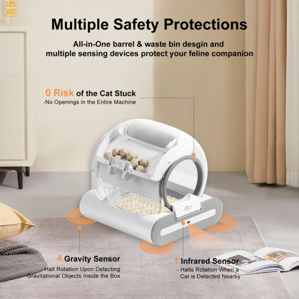DOEL  Automatic Cat Litter Box Self Cleaning with App Control & Cat Litter Mat Smart Cat Toilet for Multiple Large Cats - Image 3