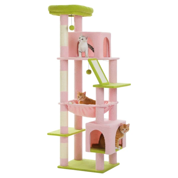 180cm Large Cat Tree Tower Home Furniture Cat Tower Pets Hammock Sisal Cat Scratching Post Climbing Frame Toy Spacious Perch - Image 10