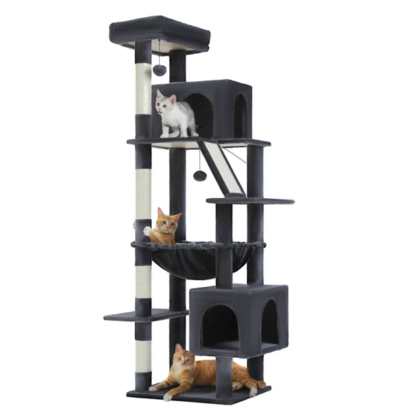 180cm Large Cat Tree Tower Home Furniture Cat Tower Pets Hammock Sisal Cat Scratching Post Climbing Frame Toy Spacious Perch - Image 9