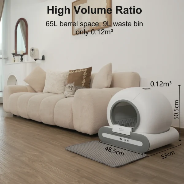 DOEL  Automatic Cat Litter Box Self Cleaning with App Control & Cat Litter Mat Smart Cat Toilet for Multiple Large Cats - Image 4