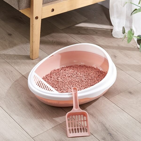 Pet Semi-Enclosed Cat Litter Box Detachable Cat Toilet with Cat Litter Shovel - Image 6