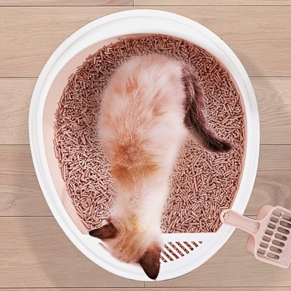 Pet Semi-Enclosed Cat Litter Box Detachable Cat Toilet with Cat Litter Shovel - Image 8