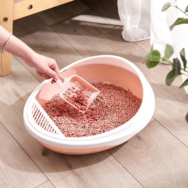 Pet Semi-Enclosed Cat Litter Box Detachable Cat Toilet with Cat Litter Shovel - Image 4