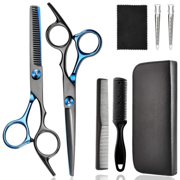 8 PCS Hair Cutting Scissors Kit, Professional Barber Shears Set With Hair Scissors Thinning Shears, Haircutting Sheers Hair Cut Blending Salon Scissor For Men Women Pet - Image 6