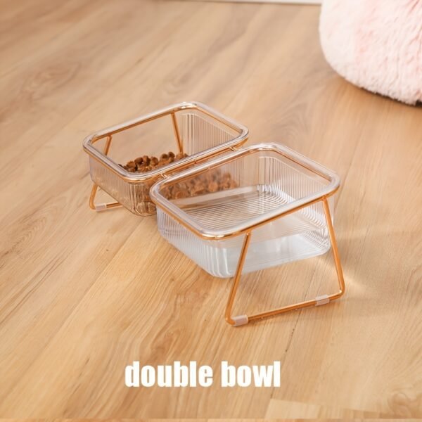 Transparent Double Cat Bowl With Vertical Design For Easy Feeding And Hydration - Ideal Pet Supplies For Cats - Image 12