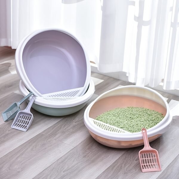 Pet Semi-Enclosed Cat Litter Box Detachable Cat Toilet with Cat Litter Shovel - Image 12