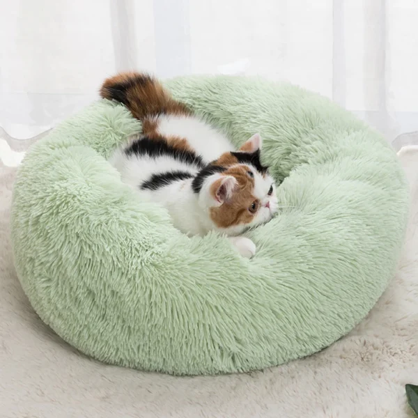 Pet Dog Bed Comfortable Donut Cuddler Round Cat Nest Dog Nest Warm Dog Mat with Soft Plush Material Pet Bed for Dogs and Cats - Image 3