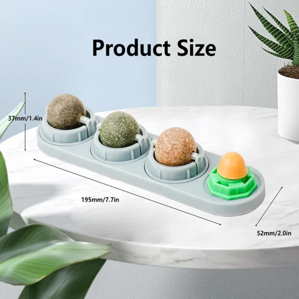 Catnip Toys Silvervine Balls Teeth Cleaning Dental Wall Treats Extra Cat Energy Ball Edible Cats Lick Healthy Kitten Chew - Image 4