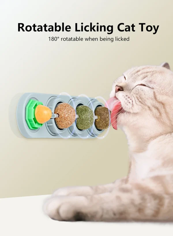 Catnip Toys Silvervine Balls Teeth Cleaning Dental Wall Treats Extra Cat Energy Ball Edible Cats Lick Healthy Kitten Chew - Image 2